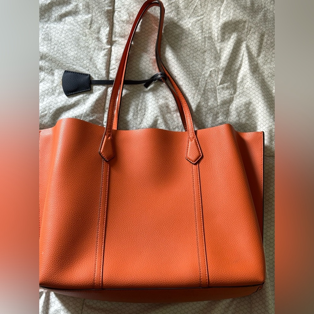 Tory Burch Perry triple compartment Orange Leather Tote - Picture 2 of 13